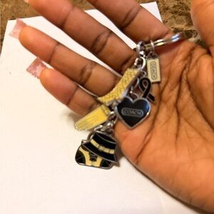 Coach Black and Yellow Charm Keychain